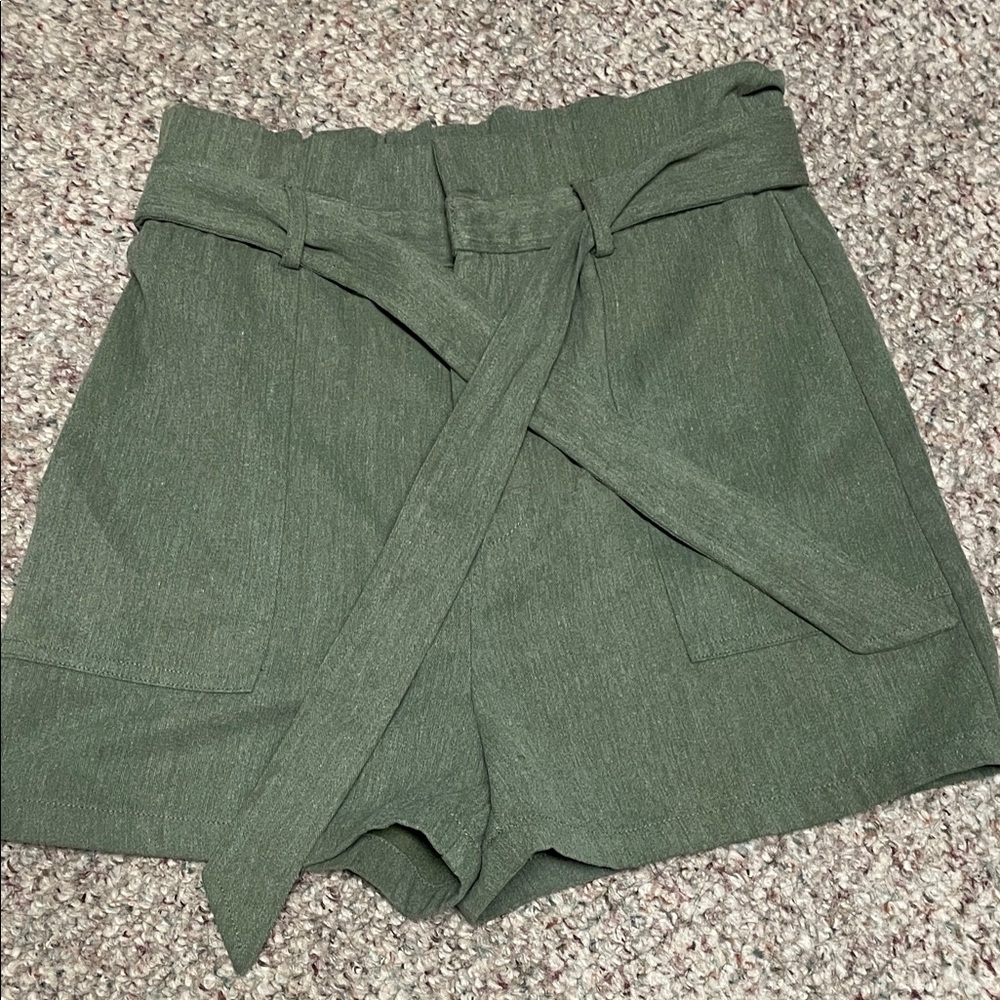Bb Dakota by Olive Green Women's Belted Shorts